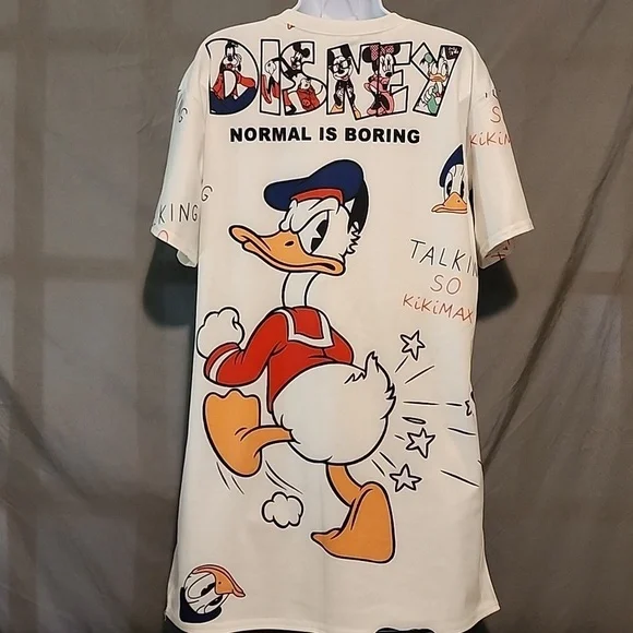 Disney Limited Kiki Max Mini Dress White Red Raglan Short Sleeve - Picture 2 of 8